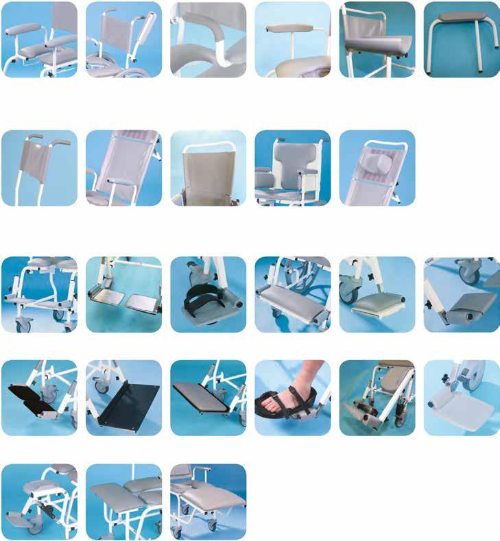 Adaptations and Accessories Freeway Shower Chairs can have special adaptations, accessories and alterations to suit specific needs.