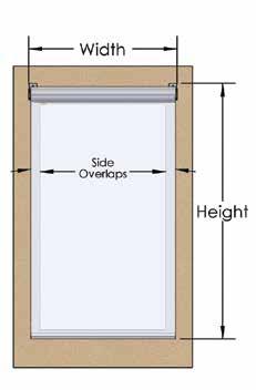 Measure opening to be covered vertically and horizontally in three places. If vertical or horizontal measurements vary by more than 12mm, we recommend face mounting the blind.