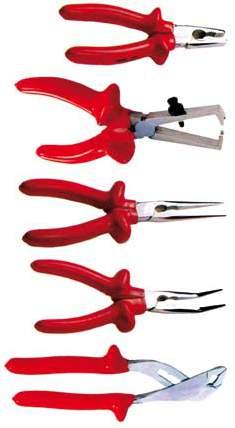 - chrome - polished 42313001 Grips to be stripped End wire strippers / Insulated - chrome - polished 42314 Flat round nose pliers (telephone pliers) - IN 5745 Insulated - chrome - polished 42316 Flat