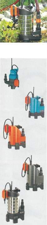 Garden tools GARENA irty Water Pumps GARENA irty Water Pumps : Robust, Powerful Pumps Versatile pumps for draining and pumping dirty water containing particles of dirt up to 38 mm in diameter GARENA