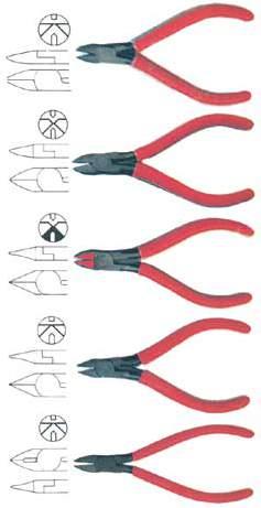 cutting nippers A B C Lt ø wire mm mm mm mm 1,2 13 12 6,5 120 iagonal cutting nippers, slimmed noses, flush cutting 46951 A B C Lt ø wire mm mm mm mm 0,8 13 12 6,5 120 46952 iagonal cutting nippers A