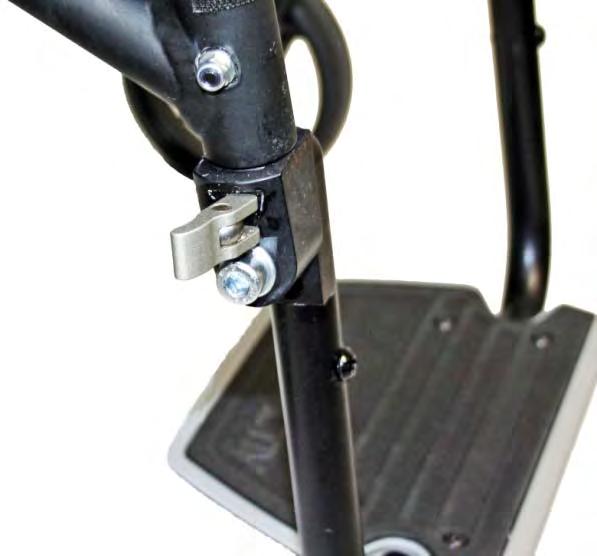 Figure 97: Footrest, fold up to the rear, in standard position To fold up the footrest to the rear, move the locking pin lever on the right and left side to the vertical position to the footbar