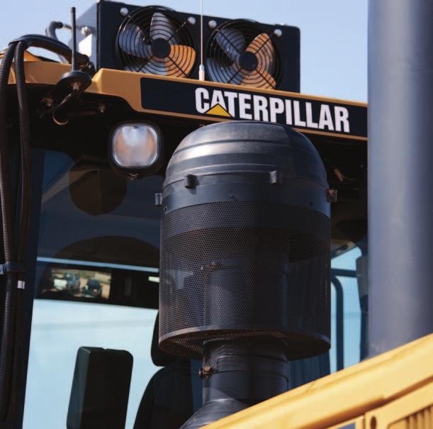 Caterpillar offers an auto-reversing fan that is hydraulically driven, and only works when temperatures require it. This fan reduces both sound levels and fuel use during periods of no demand.
