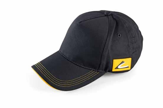 10 X 995 006 033 000 05 CHALLENGER CAP, BLACK Black basecap with yellow