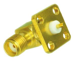 Panel Mount 69 4-Hole Flange Mount Jack Receptacle Extended Dielectric Nickel
