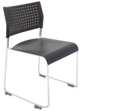 Stacker 85 Black vinyl chair Padded seat and