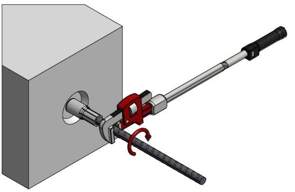Finish the connection using a special TERWA torque wrench to tighten the connection.