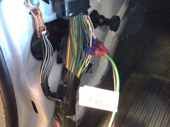 Connect the green wire of the supplied adaptor harness to the white/brown stripe wire and the brown wire of the adaptor harness to the