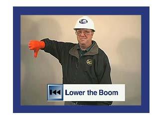 Boom Signals Boom signals direct the operator to raise and lower or to extend and retract the boom.