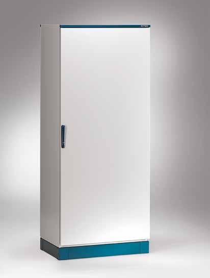SINGLE DOOR RoHS COMPLIANT Enclosure manufactured from 1.5 mm thick sheet steel with removable rear panel. Door manufactured from 2.0 mm thick sheet steel with stiffening frame.