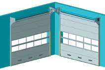 roof steel to stop a crane short. Because 2 doors fit in a corner. Maximise the usage of space in any building.