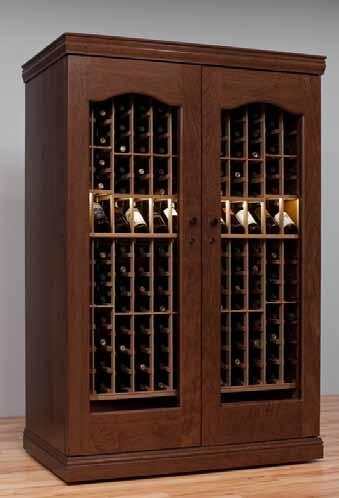 Provance The Provance wine cabinet showcases full-length tinted glass framed by hardwood panels and accented by an elegant arch at the top.