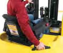 of all hydraulic  An adjustable armrest with palm rest, mounted on the operator seat, positions