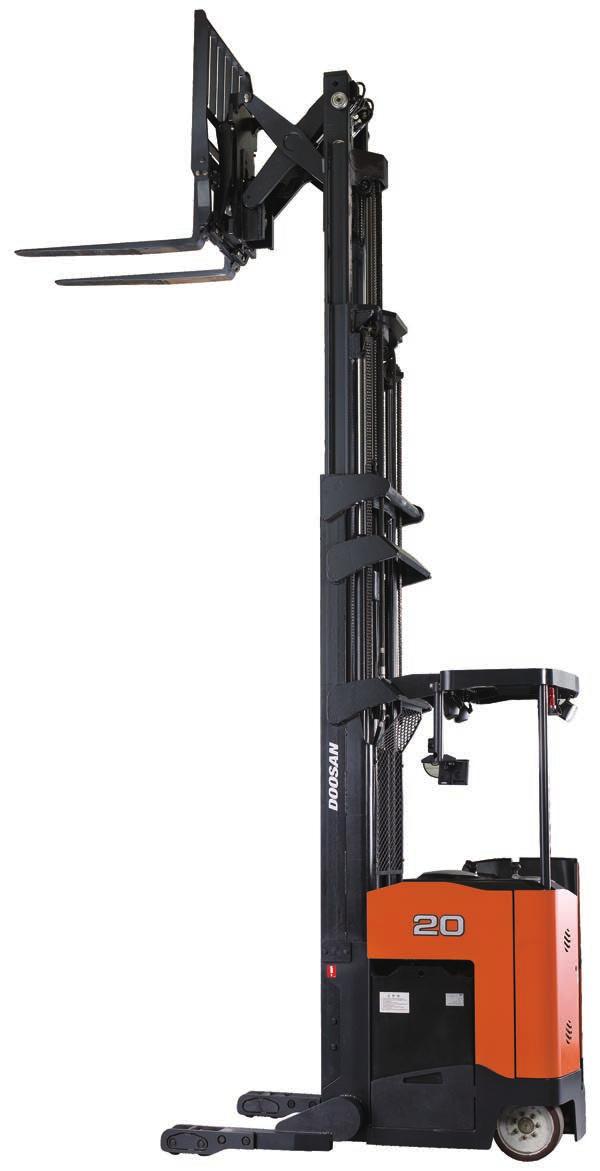 BR18/20SP-7 Electric Pantograph Reach Truck Technology The Doosan BR18/20SP-7 Narrow Aisle Reach Truck can increase storage utilization by reducing aisle width as compared to the usage requirements