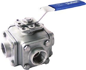 65 Ball Valves in cast 36 SS, bolted construction Type 65 can be combined with 800 PSI WOG Thread, socket and butt weld ends Full port to Sch 40 pipe 3/4/5 ports in L, X, T or I pattern Range of seal