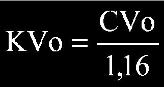T Absolute temperature ( C + 273). Cv valve flow coefficient.