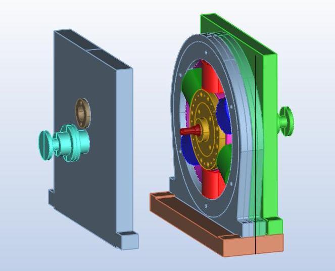 Fig. 7b. Furthermore, the object mode allows a total or partial exploded view of the reluctance motor. The model of the reluctance motor is shown in Fig 8.