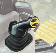 Electronic Controlled Hydraulic System The electronic controlled, palm commanded joystick provides precise blade control.