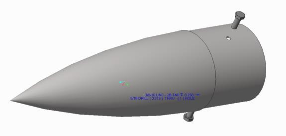 (a) (b) Figure 3.6. CAD Model of the Nose Cone and its Integration 3.1.5.