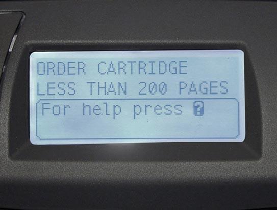 HP cartridge, low