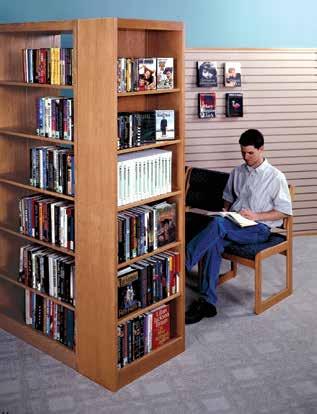 Classic Single-Faced Tilt-and-Store Periodical Shelving Sloping, easy-to-browse shelves tilt up to store back issues Solid wood frame with 1" thick 5-ply wood end panels and 3/4"-thick solid wood