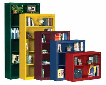 Y10 E A R Bookcases SHELVING & STORAGE Bookcases All-welded steel construction for strength and durability Tamper-resistant shelves with no moving parts to lose 36"W shelves adjust in 1" increments