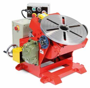 Positioners, medium-weight Welding Positioner POS-500 With 60 mm hollow shaft Features Table can be tilted manually from 0 to 135. Foot switch start/stop. Rotating direction adjustable: cw/ccw.
