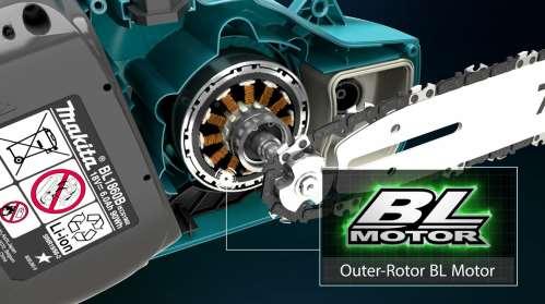 Advantages Makita s high performance Outer rotor brushless motor Thanks to the new outer rotor brushless motor the DUC353 is able to produce more power and more