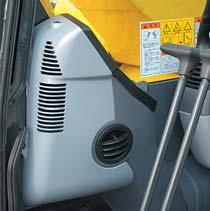 This improved air flow function keeps the inside of the cab comfortable