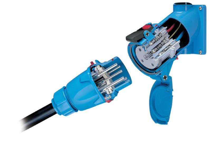 Meltric DECONTACTOR TM Series Plugs and Receptacles DSN pictured Spring-Assisted Screw Terminals Patented design assures Tighten and Forget confidence.