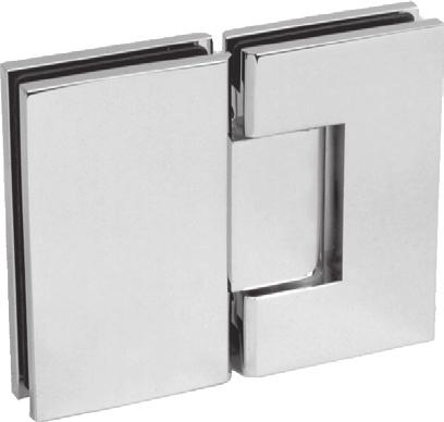 BRASS GLASS TO GLASS HINGE DOORS Standard Features on GG Models Solid Brass glass to glass hinges - dual acting Extruded Aluminum or Brass base channel for stationary panel(s) where indicated