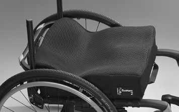 Place the cushion on the wheelchair so that the rear corners are butted against the back canes of the wheelchair (Illustration 1). 2. Unzip the cover of the Ride Custom Cushion.