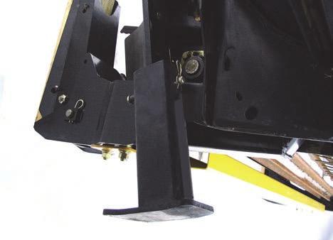 Invert stand (A) and reinstall on header leg in upper hole location with clevis pin (B).