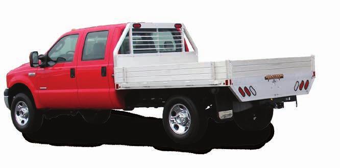 Truck Beds Shown with: Sides and Tailgate 1/2" x 2" Rub rail with Stake pockets OPTIONS Gooseneck Hitch opening with removable door Sides and Tailgate Mud flap bracket set