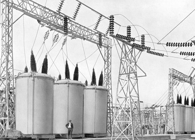 Page 45 Portion of Switchyard at Terminal Sub-Station near Salt Lake City, showing Six 130,000 Volt
