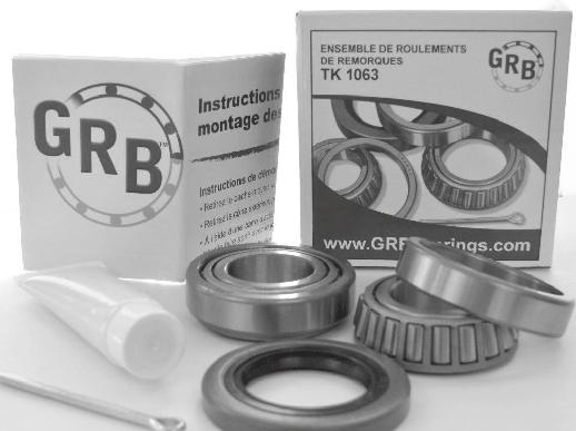 Bearing Kits Trailer Kits TK 000 This kit for a axis includes the following: 2 pces. L4460 Bearing Cup 2 pces. L 44643 Tapered Bearing pce..29 x.980 x 0.406 Oil Seal pce. Grease Pack pce.