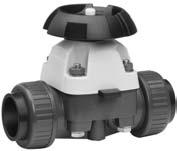 iaphragm valve type 314 PVC-U With fusion sockets PE 80 Moel: For easy installation an removal Short overall length Option: anwheel with built-in locking mechanism (stanar version is nonlockable) PN