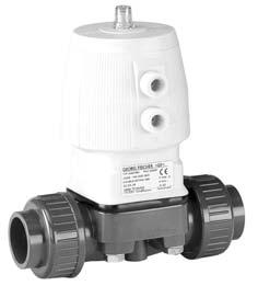 iaphragm valve type IASTAR PVC-U Series 025 FO (Fail safe to open) With fixe flanges PVC-U metric With position inicator / Working pressure: one sie * with backing flanges PVC-U metric ** with fixe