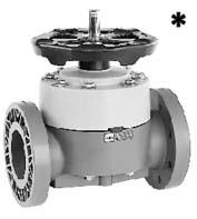 iaphragm valve type 317 PVC-U SF With PVC-U flanges metric Moel: Silicone-free / paint-compatible Jointing face flat With backing flanges 15-65, fixe flanges 80-150 Overall length EN 558-1 Connecting