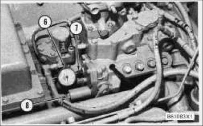 Move governor drive lever (2) in the FUEL ON direction (clockwise) until the timing pin is engaged in the notch (groove) in the rack. 7. Put the dial indicator on zero. Remove the timing pin. 8.