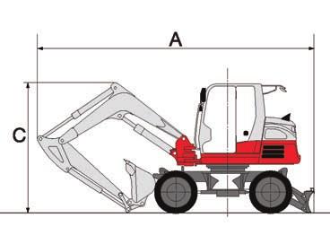 Overall Width of Upper Structure 2,270 mm 2,270 mm H Overall Length of Undercarriage 3,745 mm 4,165 mm J Ground Clearance