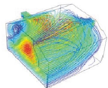 In this study, the k-ε model of CFD is used. The boundary conditions include the applications of steady laminar incompressible flow, dry air at standard atmospheric pressure and fixed walls.