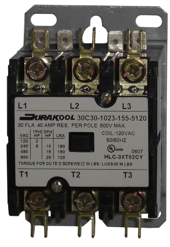 30C30-1023 30 3 30C30-1024 30 4 Line (VAC) Locked Rotor Amps (LRA) Resistive Amps.