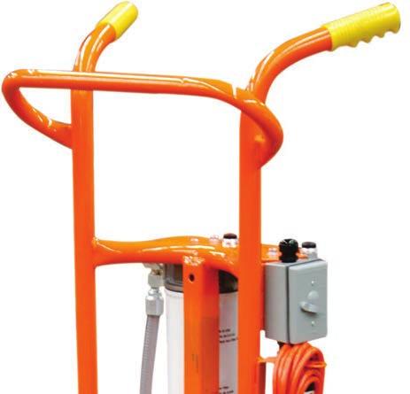 M SERIES DRUM FILTER CART Pre-filtering new oil Transferring oils Topping off reservoirs Dispensing new oil Materials: Frame: Carbon steel; two hard rubber tires & two