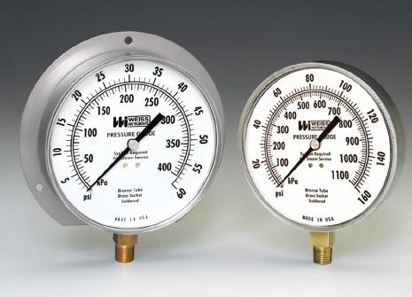 All other dial sizes are 1/4" NPT. All gauges conform with ANSI B40.1 accuracy Grade B-2% mid scale. PRESSURE 0-15 0.5 1 0-30 0.