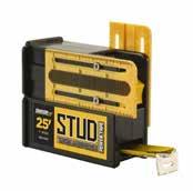 Stud Squared Power Tape Patented MODEL SIZE GRADUATIONS 1812-0025 25' x 1" 1/16" Use as a square 1-1/2" layout for single framing members 3" layout for double framing members Marking radius with nail