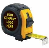 abrasion Double duty printed blade Tough triple rivet blade hook Private Brand Power Tape MODEL SIZE GRADUATIONS 1814-YOUR NAME 25' x 1" 1/16" Put your company logo