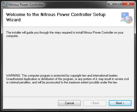 On the Windows desktop you will find a Nitrous Power Controller icon. Double click to start the so ware.