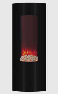 Quick and easy installation May be wall or corner mounted Child safe glass a. df-efp1313 Hera Electric Fireplace with Glass Face 95 W x 26½ H x 7 D 179 lbs. gross weight b.