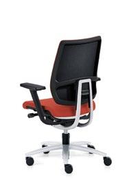 mechanism Swive chair with membrane backrest with fat cushion, 3D adjustabe armrests, powder-coated auminium base in white